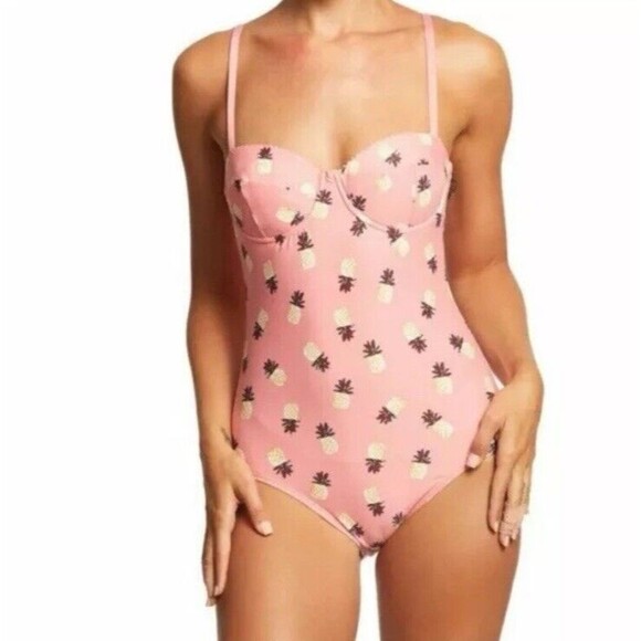 Kate Spade Apricot Sorbet Pineapple One Piece Swimsuit XS - Picture 1 of 13